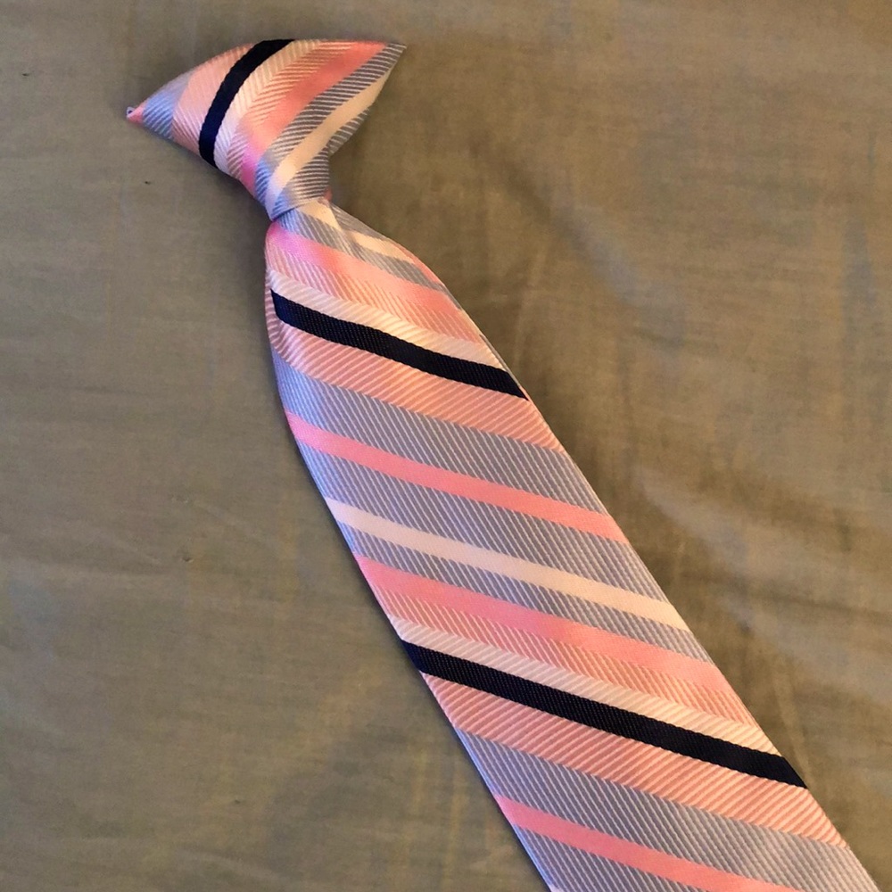 COPY - George clip tie (Boys) NWOT Blue/pink/lt.blueWhite